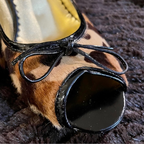 Franco Barbieri Leopard Haircalf Peep-Toe Pump 8 B - Picture 4 of 14